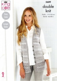 Knitting Pattern - King Cole 5609 - Island Beaches DK - Ladies Cardigan & Waistcoat